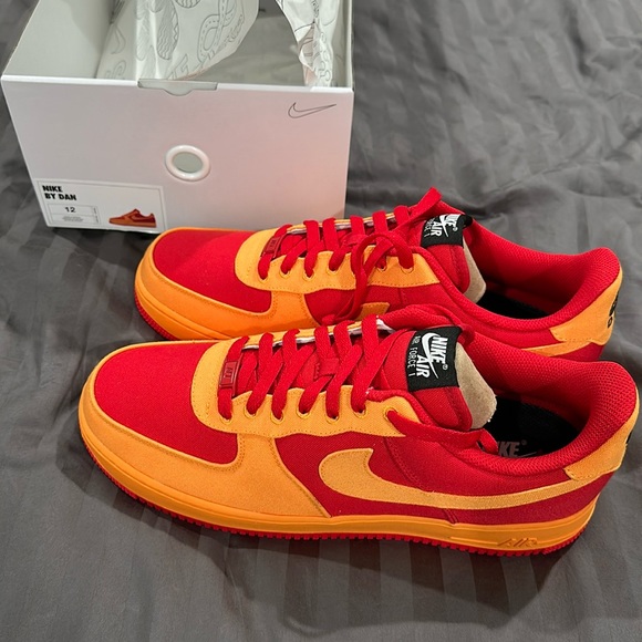 Nike Air Force 1 red and gold men’s 12 - Picture 3 of 6